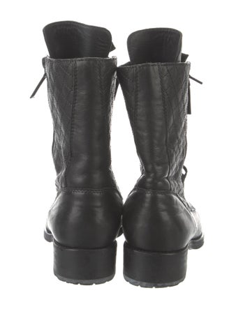 Chanel Interlocking CC Logo Leather Combat Boots