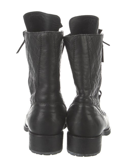 Chanel Interlocking CC Logo Leather Combat Boots