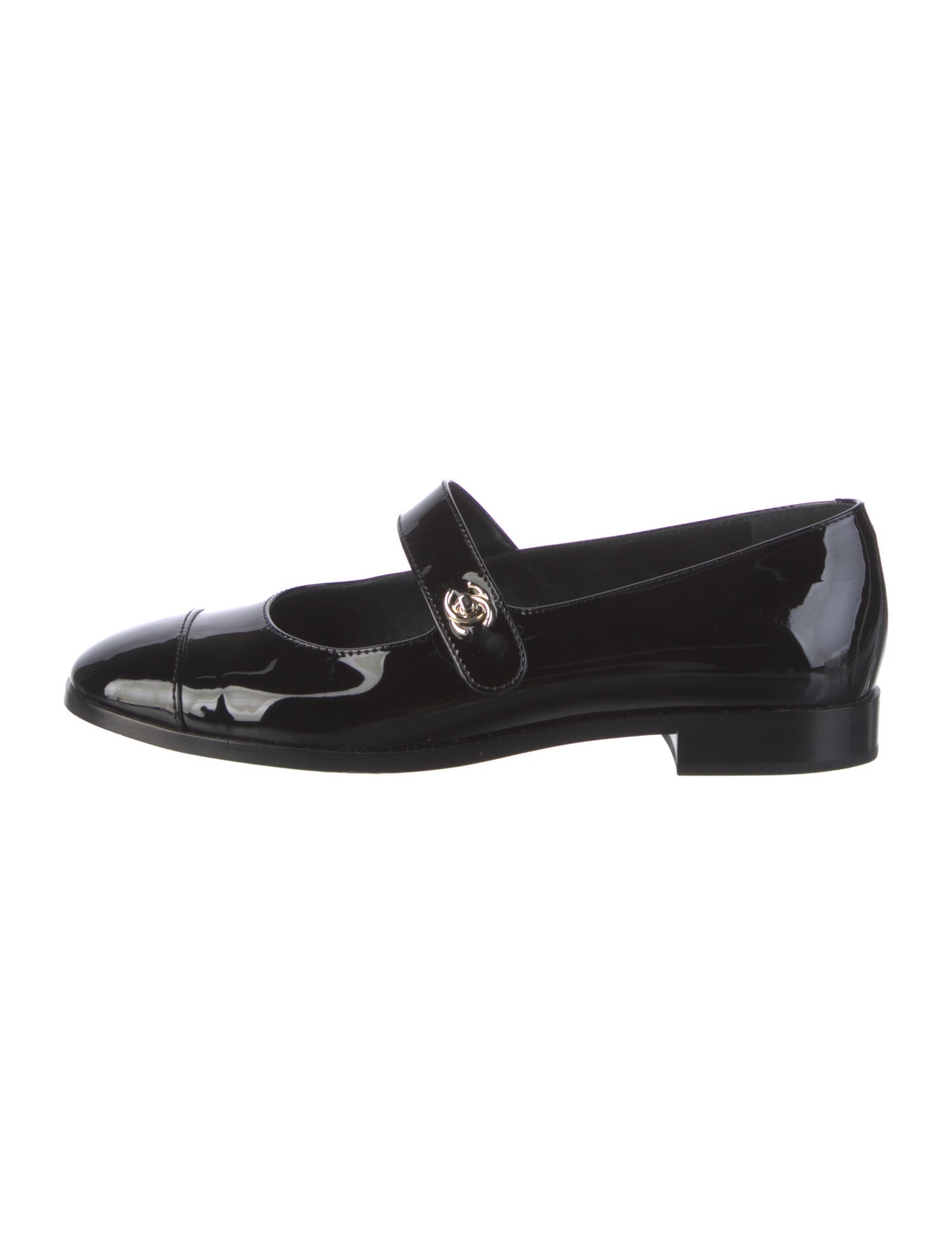 Chanel 2023 Interlocking CC Logo Mary Jane Flats