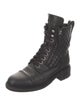 Chanel Interlocking CC Logo Leather Combat Boots