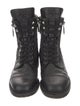 Chanel Interlocking CC Logo Leather Combat Boots