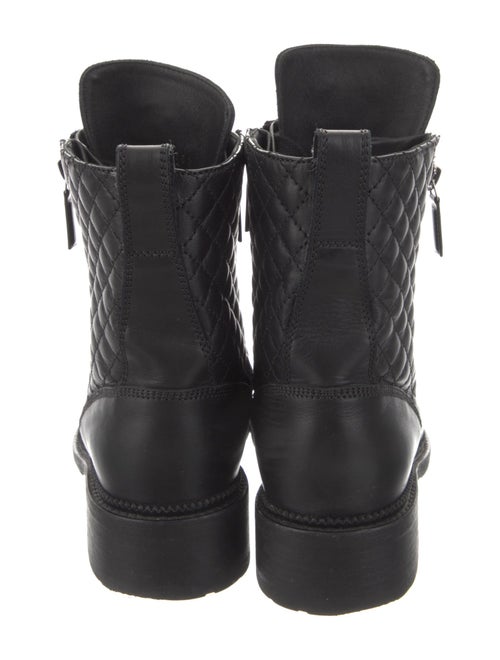 Chanel Interlocking CC Logo Leather Combat Boots