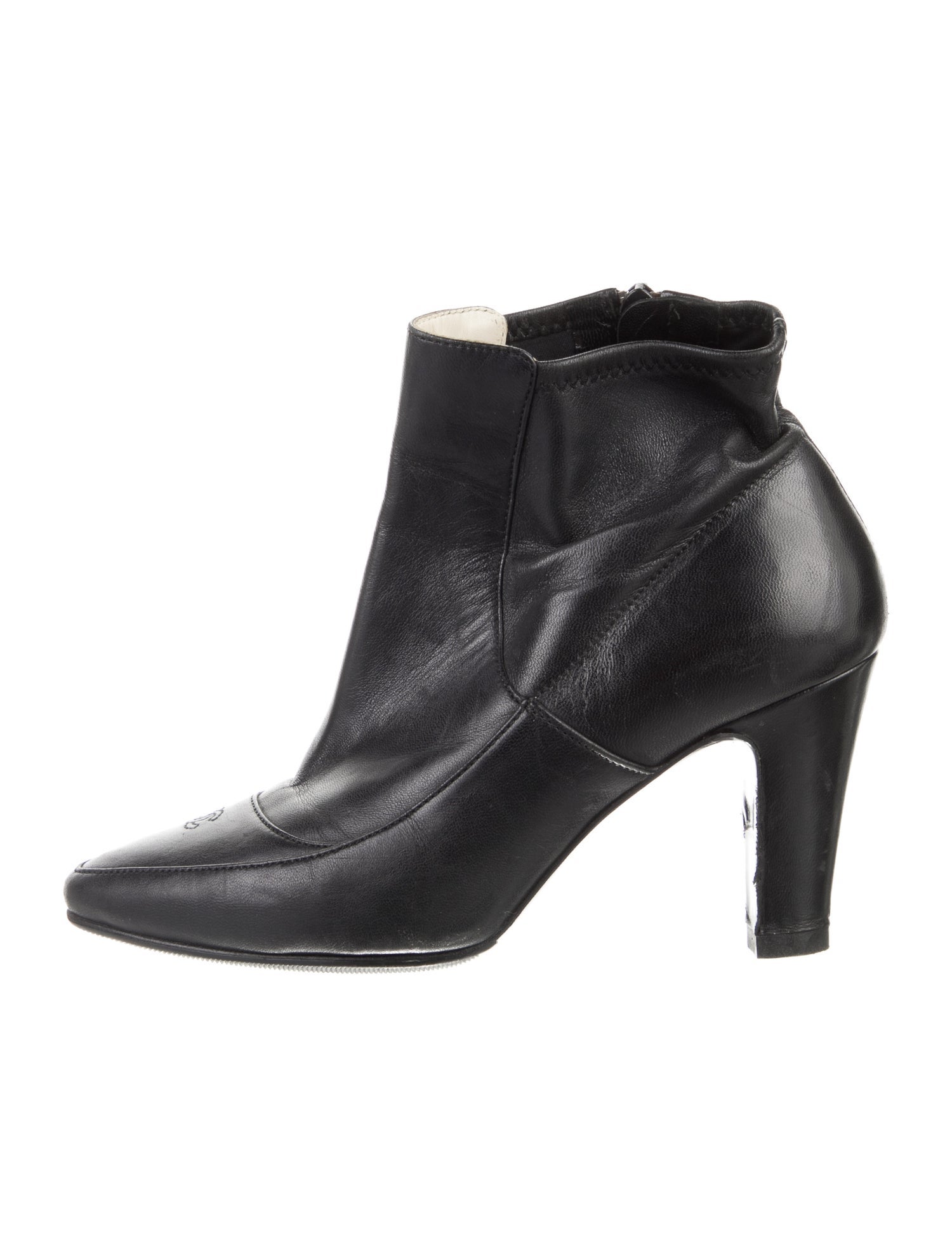 Chanel Interlocking CC Logo Leather Boots