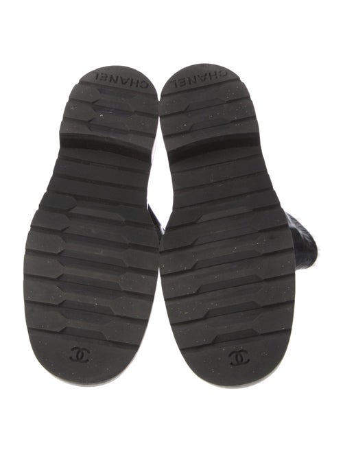 Chanel Coco Neige Interlocking CC Logo Moto Boots