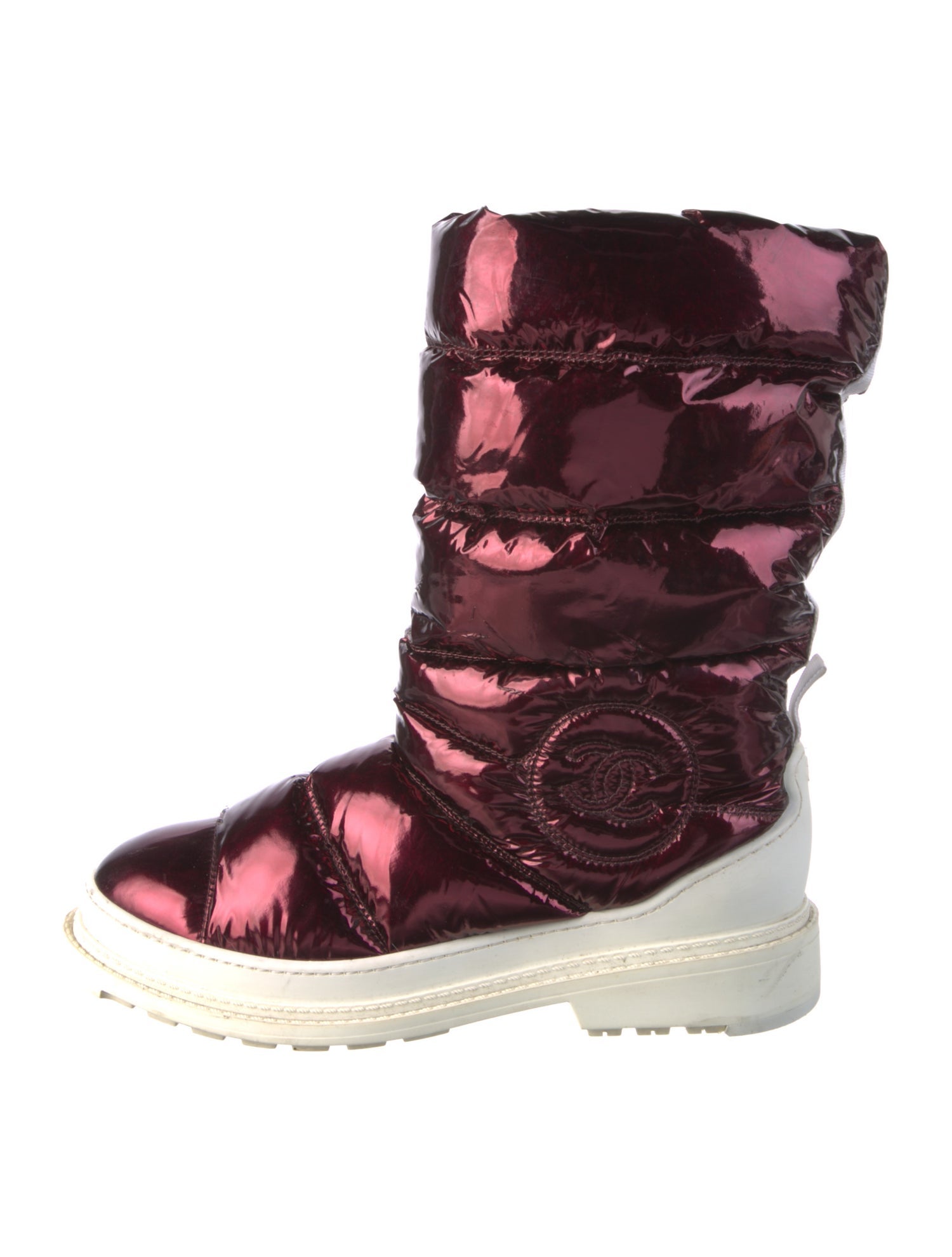 Chanel Snow Interlocking CC Logo Snow Boots