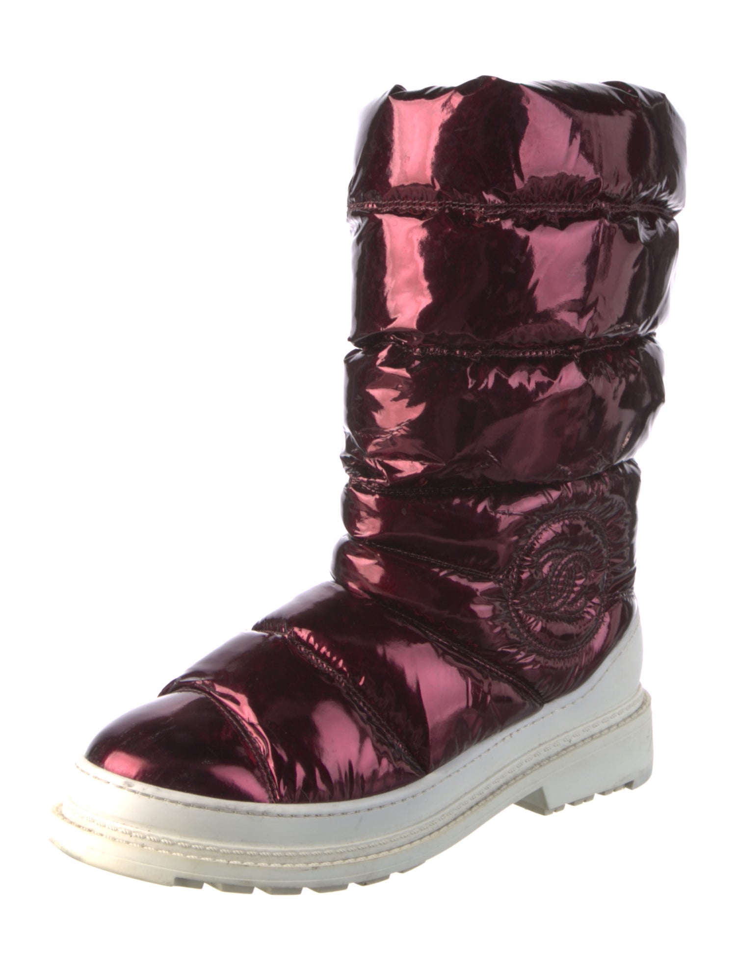 Chanel Snow Interlocking CC Logo Snow Boots