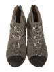 Chanel Interlocking CC Logo Suede Lace-Up Boots