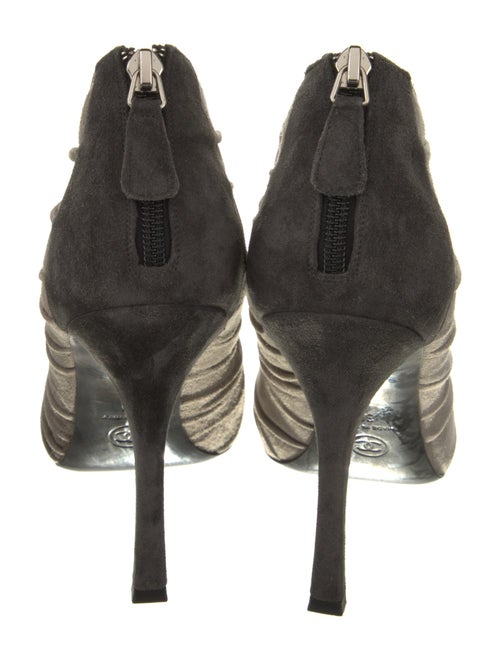 Chanel Interlocking CC Logo Suede Lace-Up Boots