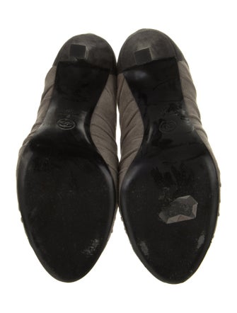 Chanel Interlocking CC Logo Suede Lace-Up Boots