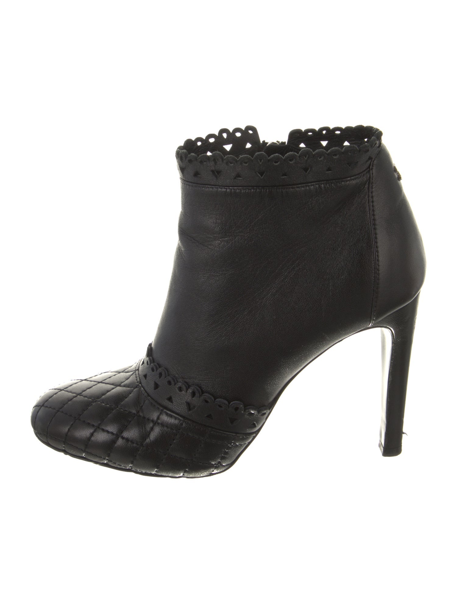 Chanel Interlocking CC Logo Leather Boots