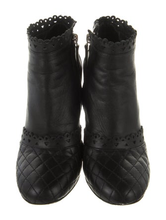 Chanel Interlocking CC Logo Leather Boots