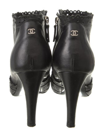 Chanel Interlocking CC Logo Leather Boots