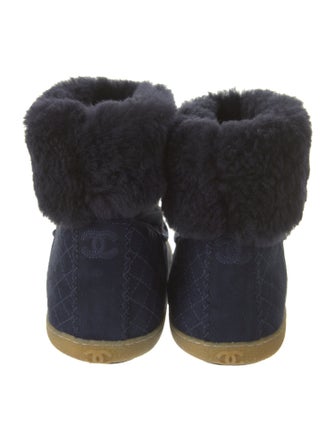 Chanel 2017 Interlocking CC Logo Snow Boots