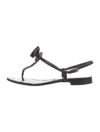 Chanel 2007 Interlocking CC Logo T-Strap Sandals