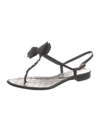 Chanel 2007 Interlocking CC Logo T-Strap Sandals