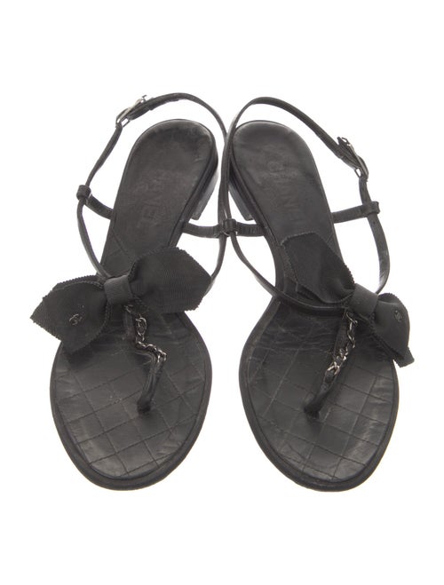 Chanel 2007 Interlocking CC Logo T-Strap Sandals