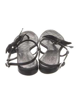 Chanel 2007 Interlocking CC Logo T-Strap Sandals