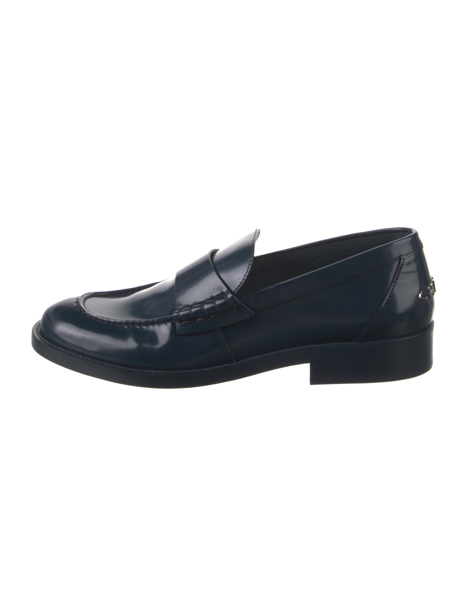 Chanel Interlocking CC Logo Leather Loafers