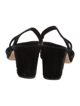 Chanel Interlocking CC Logo Velvet Slingback Pumps