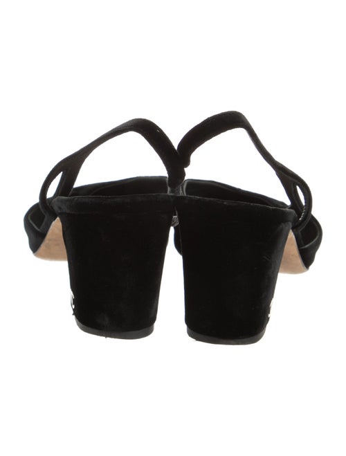Chanel Interlocking CC Logo Velvet Slingback Pumps