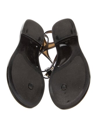 Chanel T-Strap Interlocking CC Logo T-Strap Sandals