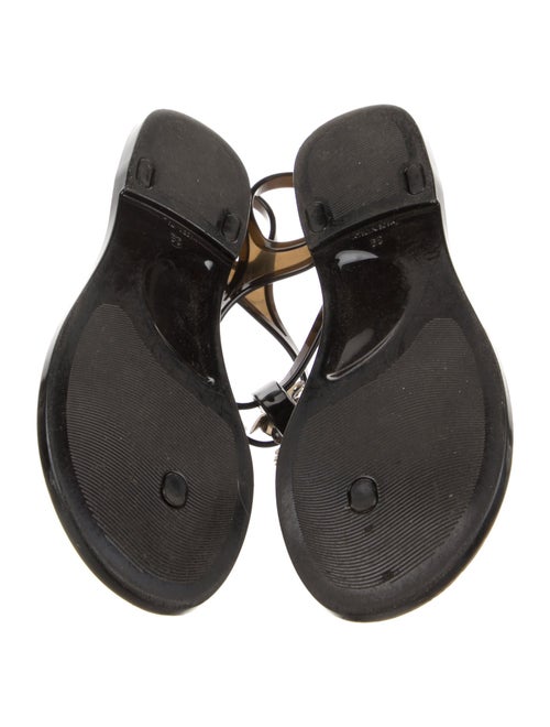 Chanel T-Strap Interlocking CC Logo T-Strap Sandals