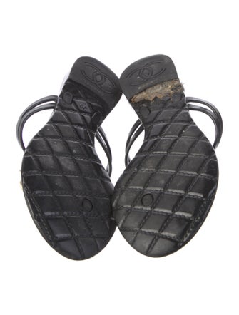 Chanel Interlocking CC Logo Rubber Slides