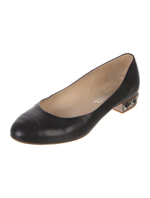Chanel Interlocking CC Logo Leather Ballet Flats