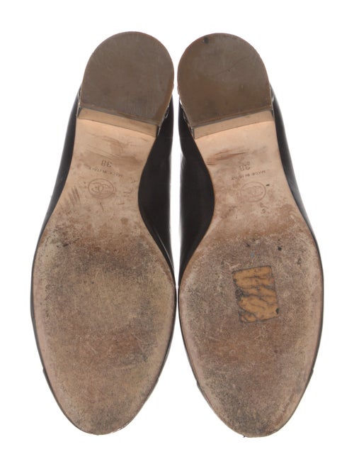 Chanel Interlocking CC Logo Leather Ballet Flats