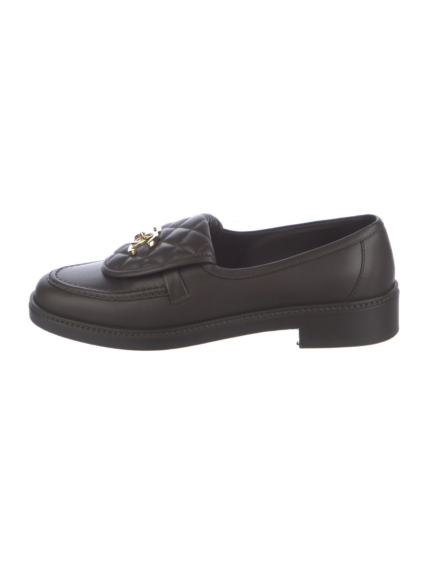 Chanel Interlocking CC Logo Lambskin Loafers