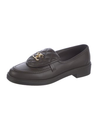 Chanel Interlocking CC Logo Lambskin Loafers