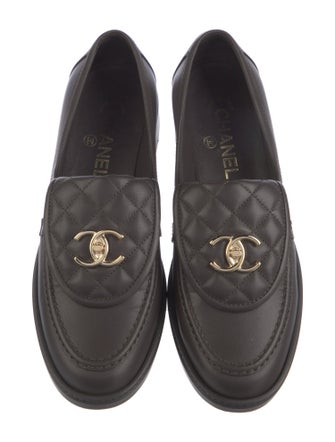 Chanel Interlocking CC Logo Lambskin Loafers