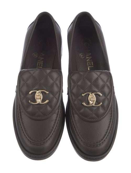 Chanel Interlocking CC Logo Lambskin Loafers