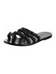 Chanel Interlocking CC Logo Leather Slides