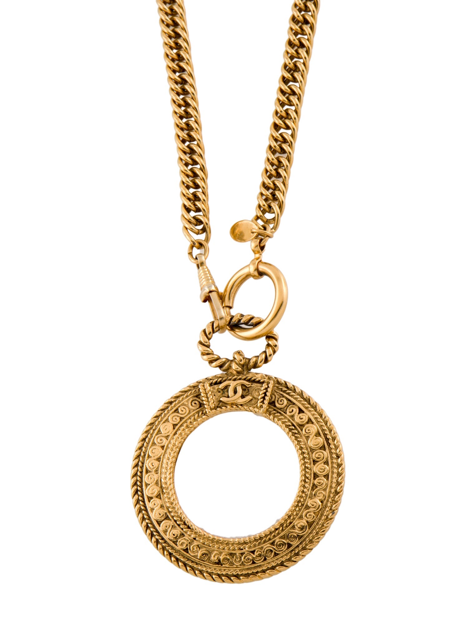 Chanel Vintage Magnifying Glass Pendant Necklace
