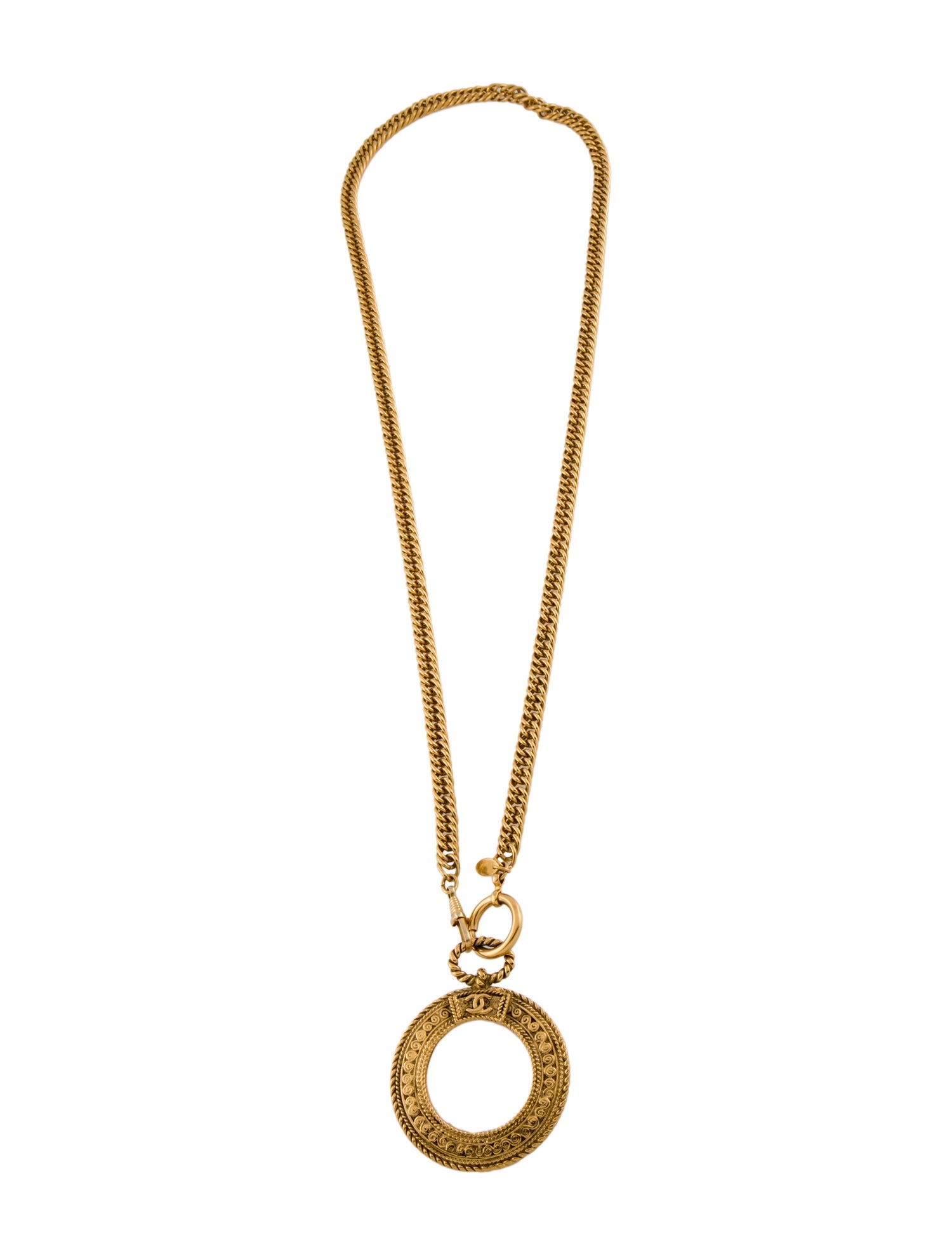 Chanel Vintage Magnifying Glass Pendant Necklace