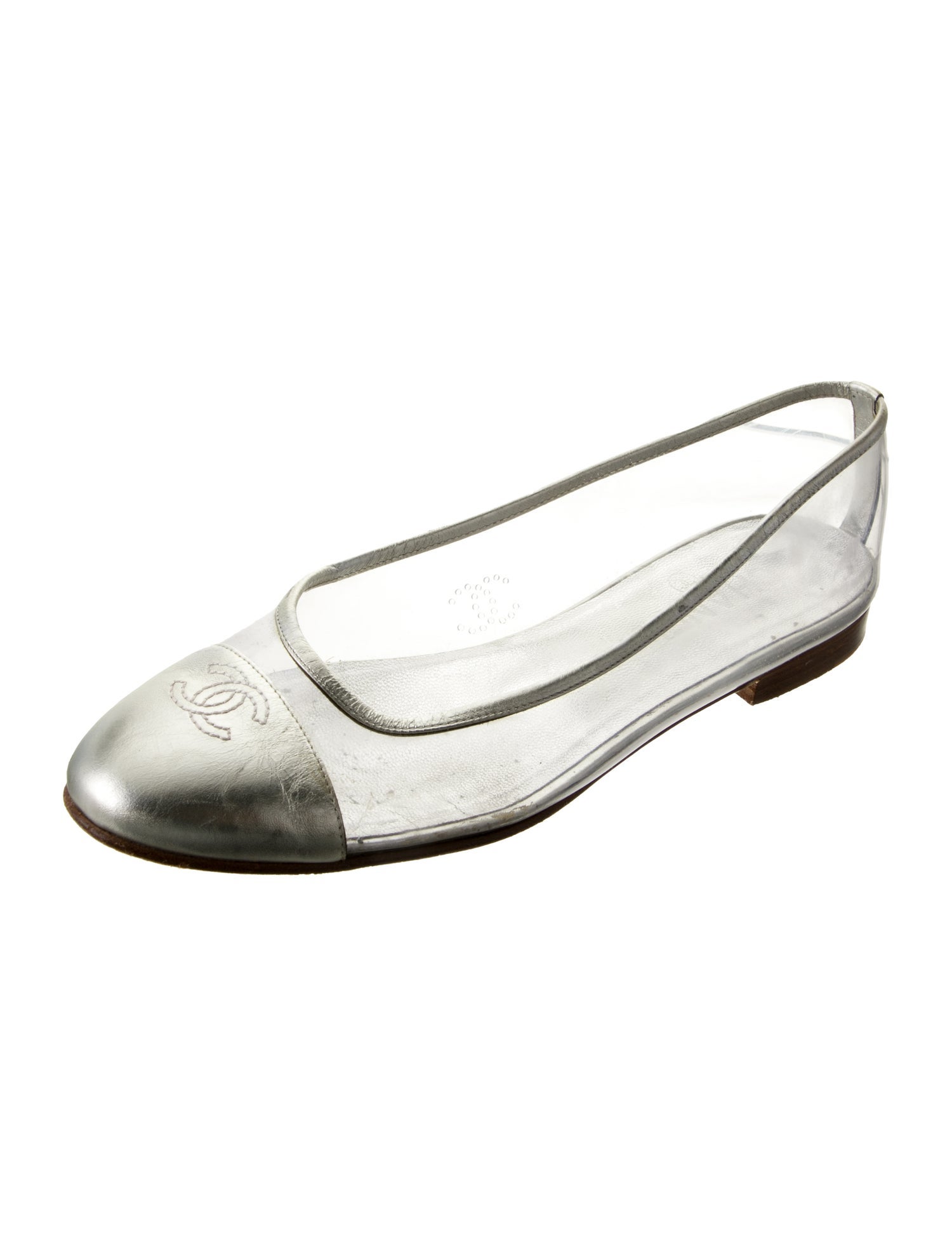 Chanel Interlocking CC Logo PVC Ballet Flats