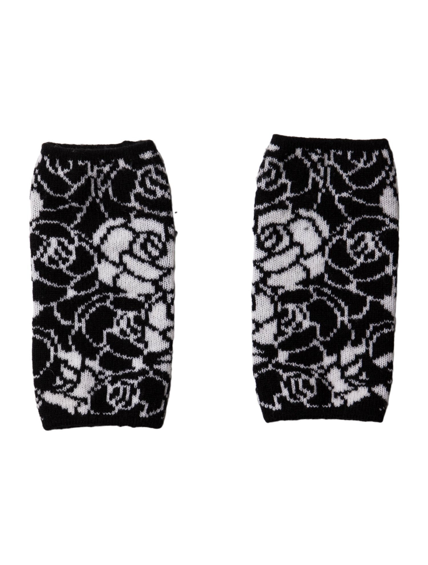 Chanel Cashmere Camellia Fingerless Gloves