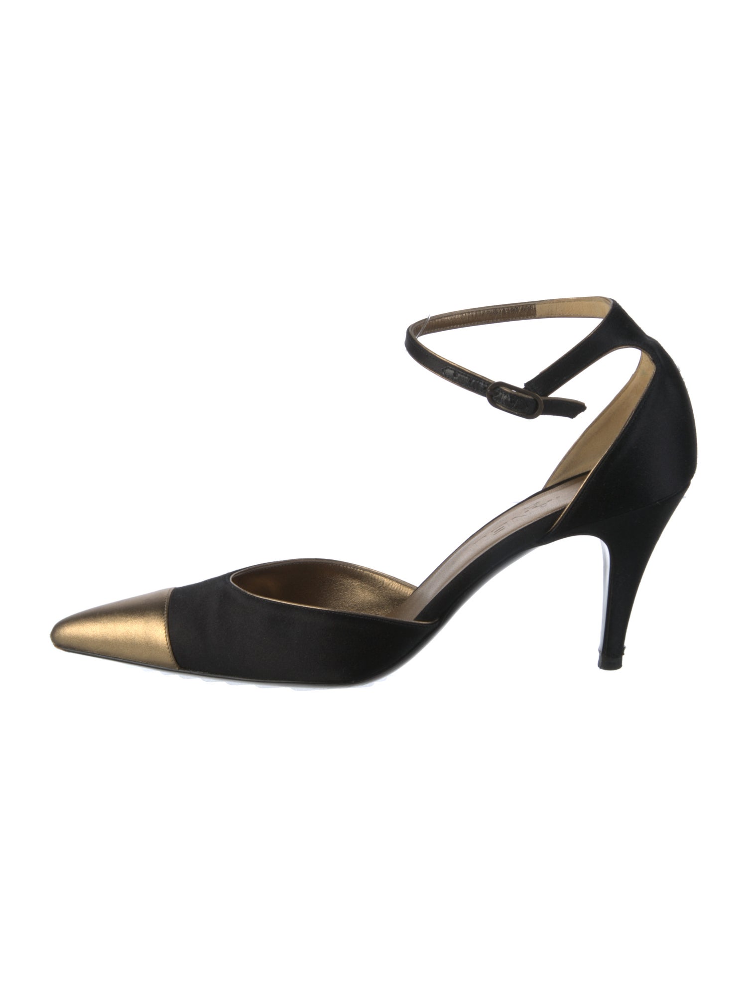 Chanel Interlocking CC Logo Satin D'Orsay Pumps