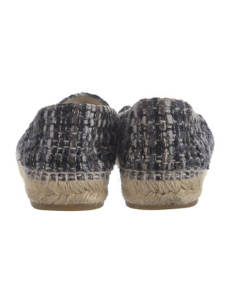 Chanel Interlocking CC Logo Tweed Espadrilles