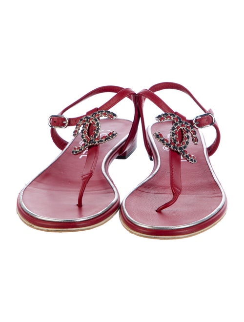 Chanel 2019 Interlocking CC Logo T-Strap Sandals