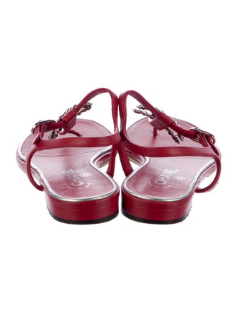 Chanel 2019 Interlocking CC Logo T-Strap Sandals