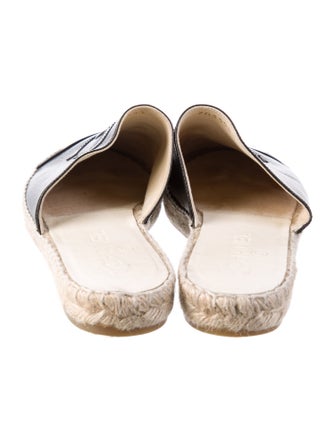 Chanel Interlocking CC Logo Leather Espadrilles