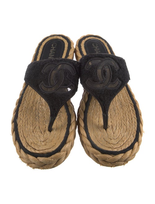Chanel Interlocking CC Logo Terry Cloth Espadrilles