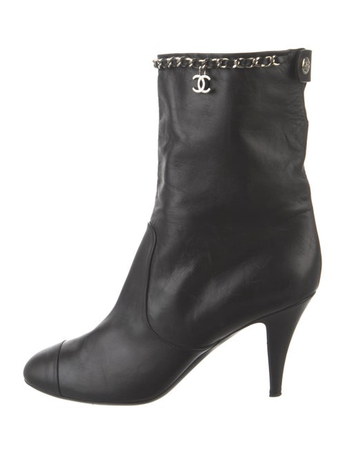 Chanel Interlocking CC Logo Leather Boots