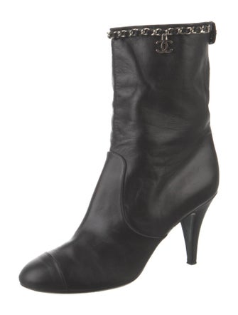 Chanel Interlocking CC Logo Leather Boots