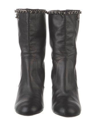 Chanel Interlocking CC Logo Leather Boots