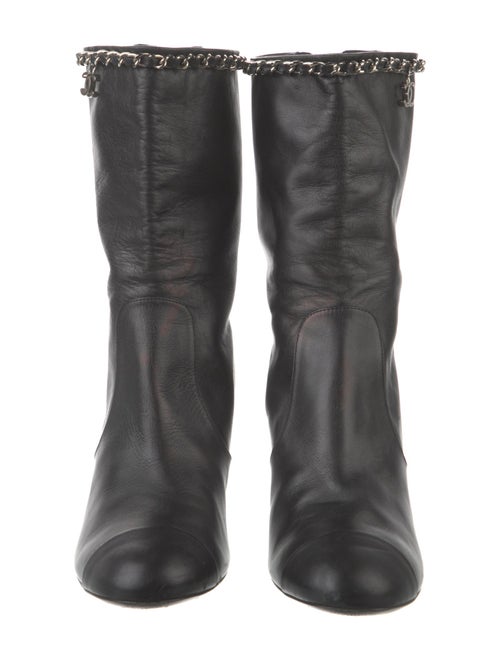 Chanel Interlocking CC Logo Leather Boots