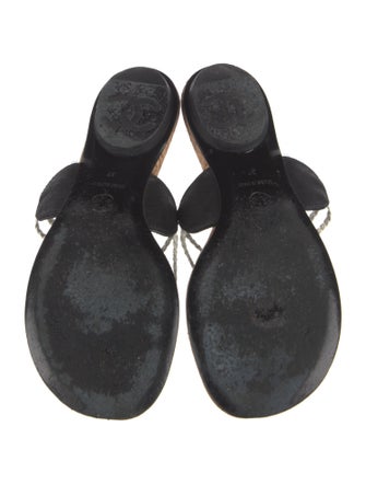 Chanel Interlocking CC Logo Patent Leather Flip Flops