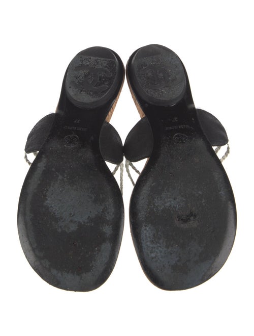 Chanel Interlocking CC Logo Patent Leather Flip Flops